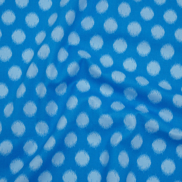 Printed Quilting Cotton by Heather Bailey for FIGO Studio - Blue Top Dot Ikat Polka Dots - Pop Sugar Collection