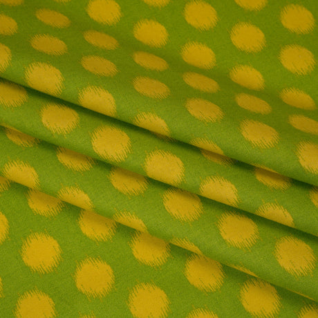 Printed Quilting Cotton by Heather Bailey for FIGO Studio - Green Top Dot Ikat Polka Dots - Pop Sugar Collection