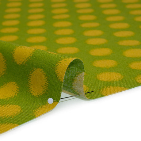 Printed Quilting Cotton by Heather Bailey for FIGO Studio - Green Top Dot Ikat Polka Dots - Pop Sugar Collection