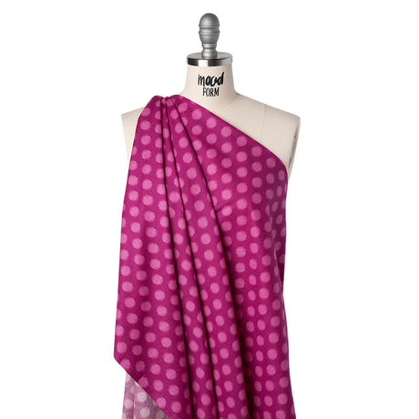 Printed Quilting Cotton by Heather Bailey for FIGO Studio - Violet Top Dot Ikat Polka Dots - Pop Sugar Collection