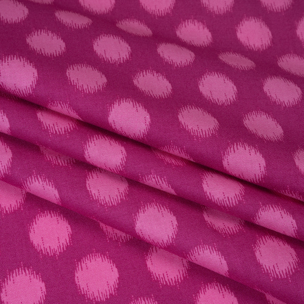 Printed Quilting Cotton by Heather Bailey for FIGO Studio - Violet Top Dot Ikat Polka Dots - Pop Sugar Collection
