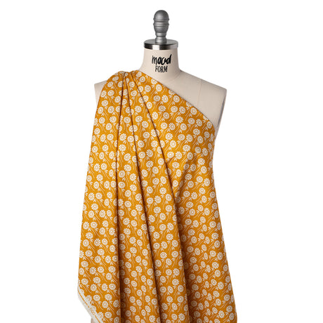 Printed Quilting Cotton by Heather Bailey for FIGO Studio - Butterscotch Upsy Daisy Floral - Pop Sugar Collection