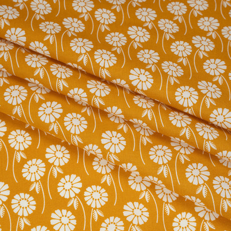 Printed Quilting Cotton by Heather Bailey for FIGO Studio - Butterscotch Upsy Daisy Floral - Pop Sugar Collection