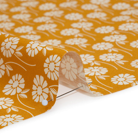 Printed Quilting Cotton by Heather Bailey for FIGO Studio - Butterscotch Upsy Daisy Floral - Pop Sugar Collection
