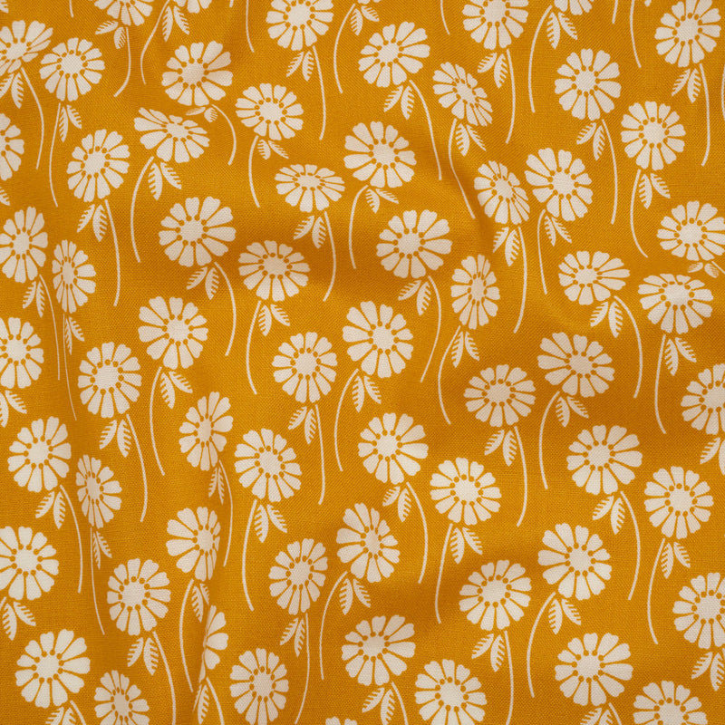 Printed Quilting Cotton by Heather Bailey for FIGO Studio - Butterscotch Upsy Daisy Floral - Pop Sugar Collection