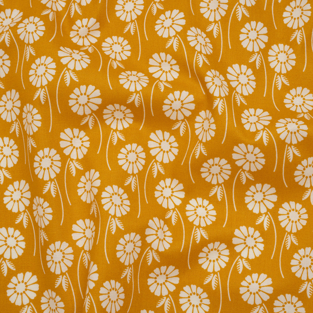 Printed Quilting Cotton by Heather Bailey for FIGO Studio - Butterscotch Upsy Daisy Floral - Pop Sugar Collection