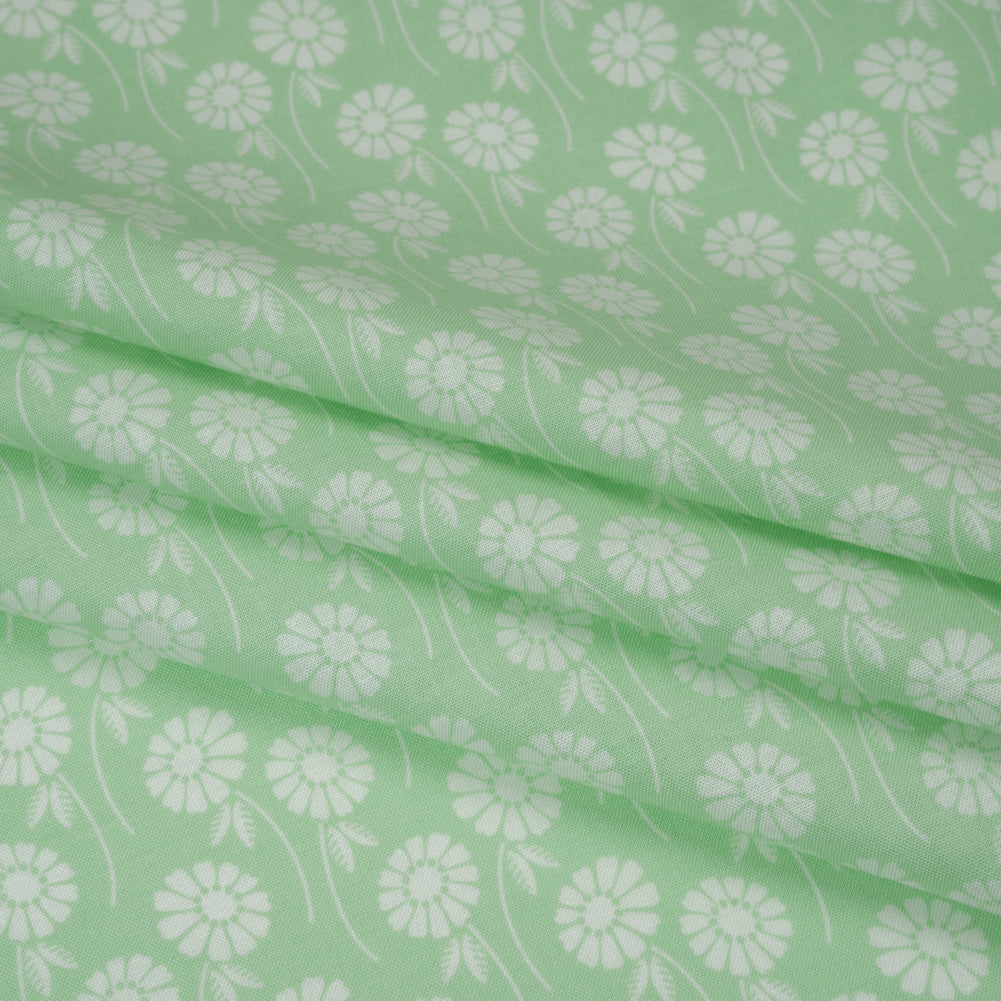 Printed Quilting Cotton by Heather Bailey for FIGO Studio - Aqua Upsy Daisy Floral - Pop Sugar Collection