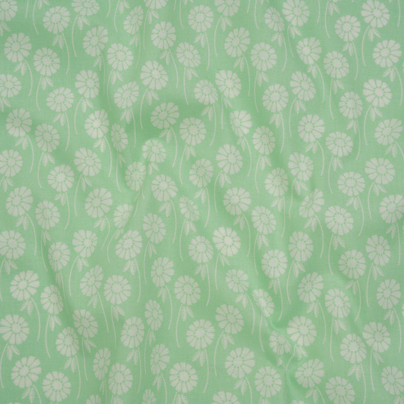 Printed Quilting Cotton by Heather Bailey for FIGO Studio - Aqua Upsy Daisy Floral - Pop Sugar Collection