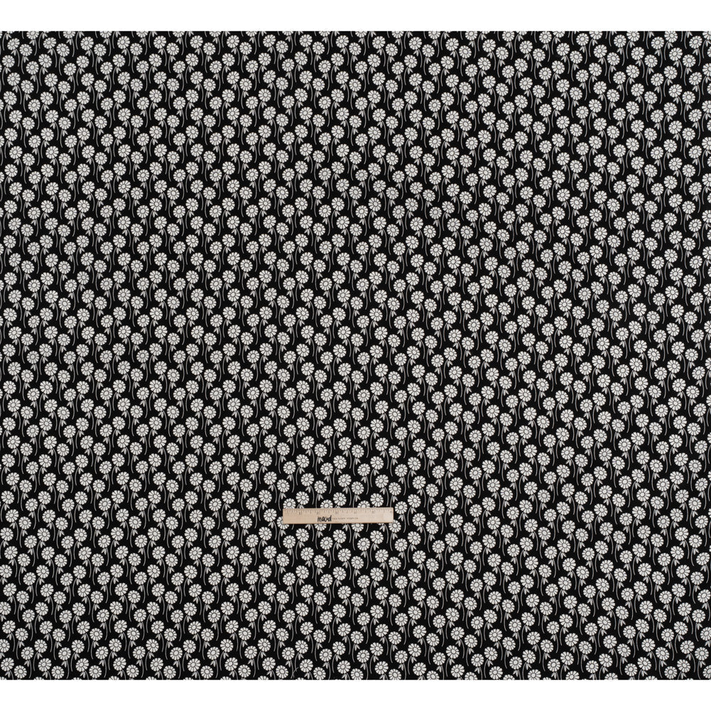 Printed Quilting Cotton by Heather Bailey for FIGO Studio - Licorice Upsy Daisy Floral - Pop Sugar Collection