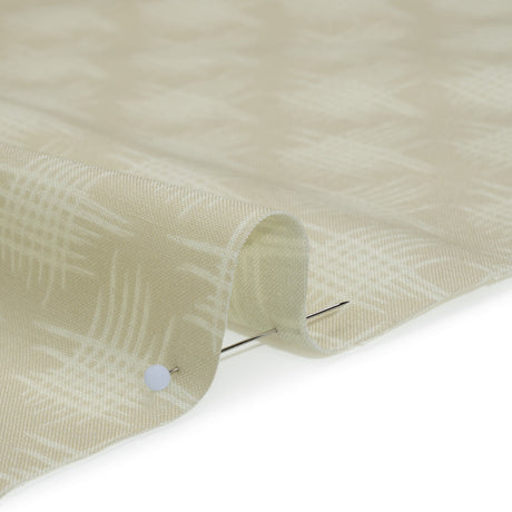 Printed Quilting Cotton by Heather Bailey for FIGO Studio - Dove Woven Grid Lines - Pop Sugar Collection