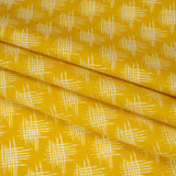 Printed Quilting Cotton by Heather Bailey for FIGO Studio - Lemon Woven Grid Lines- Pop Sugar Collection