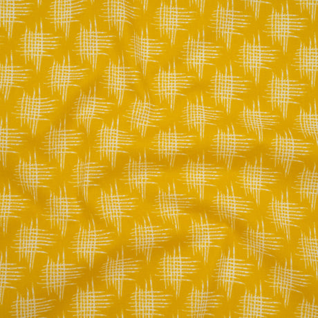 Printed Quilting Cotton by Heather Bailey for FIGO Studio - Lemon Woven Grid Lines- Pop Sugar Collection
