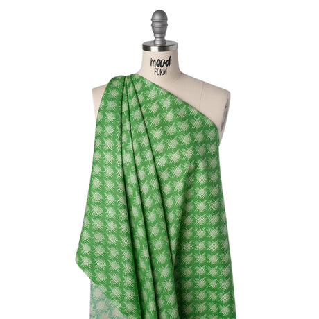 Printed Quilting Cotton by Heather Bailey for FIGO Studio - Jade Woven Grid Lines- Pop Sugar Collection