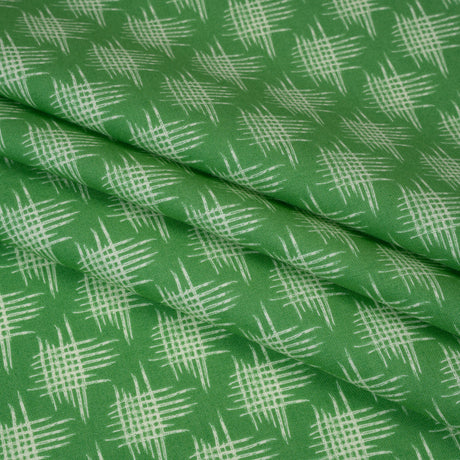 Printed Quilting Cotton by Heather Bailey for FIGO Studio - Jade Woven Grid Lines- Pop Sugar Collection