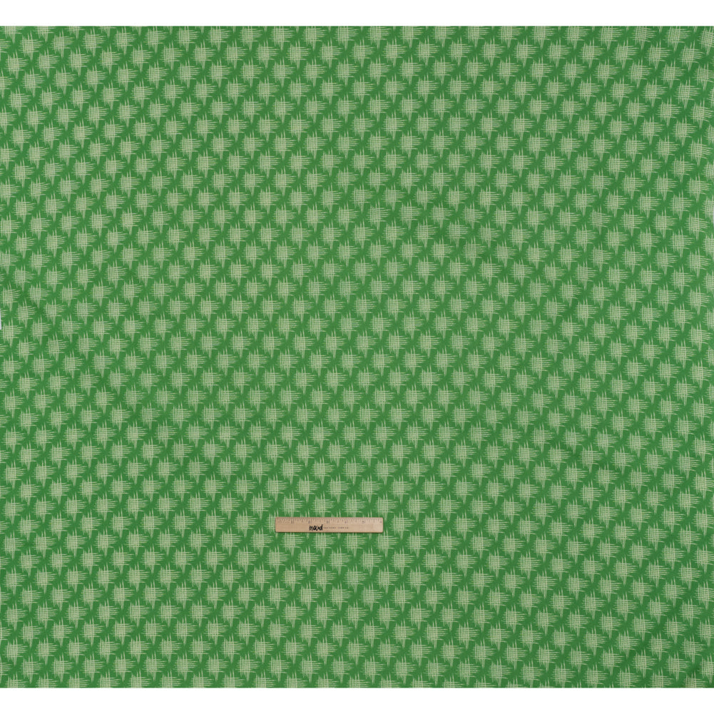 Printed Quilting Cotton by Heather Bailey for FIGO Studio - Jade Woven Grid Lines- Pop Sugar Collection
