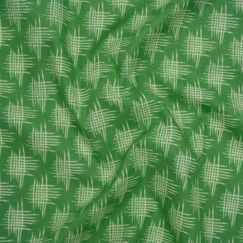 Printed Quilting Cotton by Heather Bailey for FIGO Studio - Jade Woven Grid Lines- Pop Sugar Collection