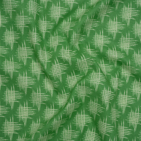 Printed Quilting Cotton by Heather Bailey for FIGO Studio - Jade Woven Grid Lines- Pop Sugar Collection