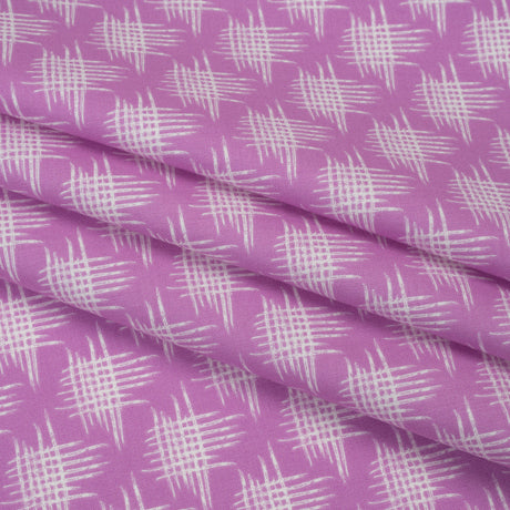 Printed Quilting Cotton by Heather Bailey for FIGO Studio - Lavender Woven Grid Lines- Pop Sugar Collection