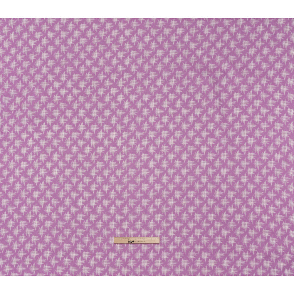 Printed Quilting Cotton by Heather Bailey for FIGO Studio - Lavender Woven Grid Lines- Pop Sugar Collection
