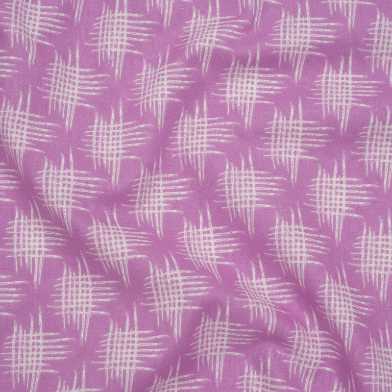 Printed Quilting Cotton by Heather Bailey for FIGO Studio - Lavender Woven Grid Lines- Pop Sugar Collection