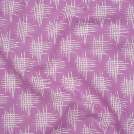 Printed Quilting Cotton by Heather Bailey for FIGO Studio - Lavender Woven Grid Lines- Pop Sugar Collection