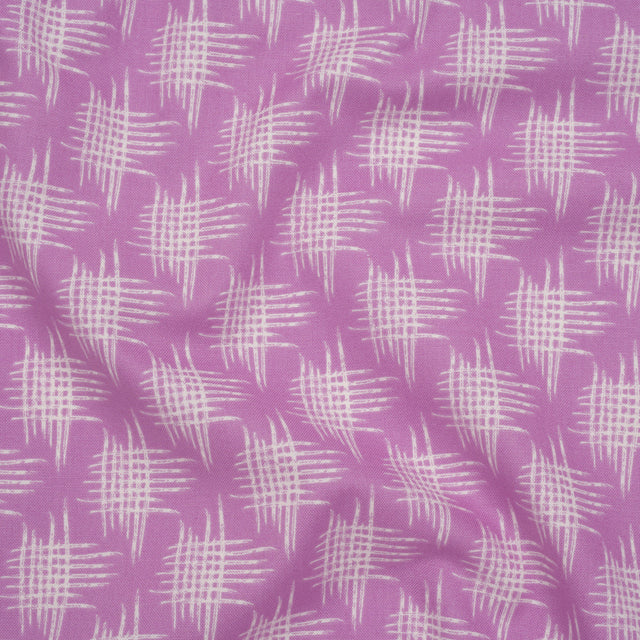 Printed Quilting Cotton by Heather Bailey for FIGO Studio - Lavender Woven Grid Lines- Pop Sugar Collection