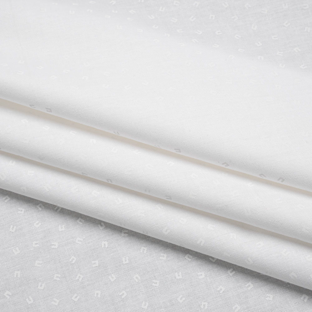 Printed Quilting Cotton by Ghazal Razavi for FIGO Studio - White on White Magnets - Dovetail Collection