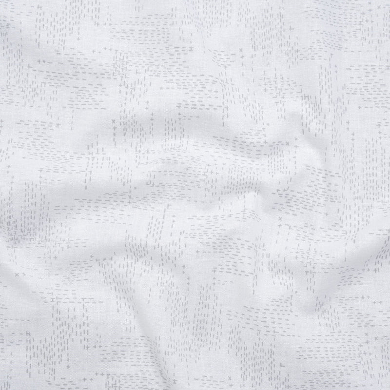 Printed Quilting Cotton by Ghazal Razavi for FIGO Studio - White and Gray Stitches - Dovetail Collection