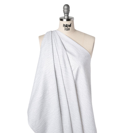 Printed Quilting Cotton by Ghazal Razavi for FIGO Studio - White and Gray Strings - Dovetail Collection