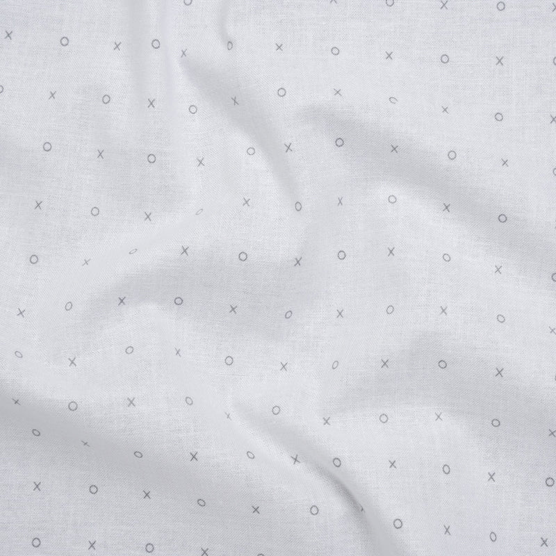 Printed Quilting Cotton by Ghazal Razavi for FIGO Studio - White and Gray XO Grid - Dovetail Collection