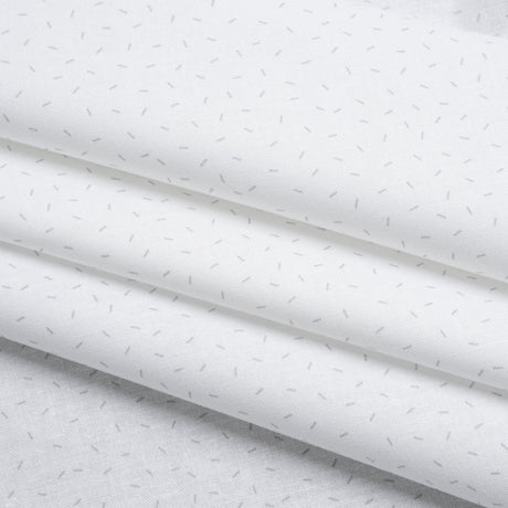 Printed Quilting Cotton by Ghazal Razavi for FIGO Studio - White and Gray Dashes- Dovetail Collection