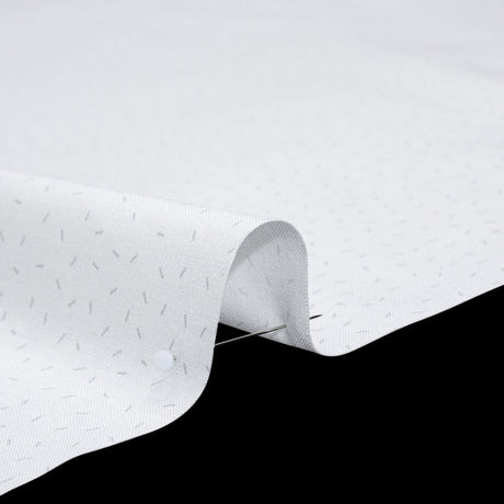 Printed Quilting Cotton by Ghazal Razavi for FIGO Studio - White and Gray Dashes- Dovetail Collection