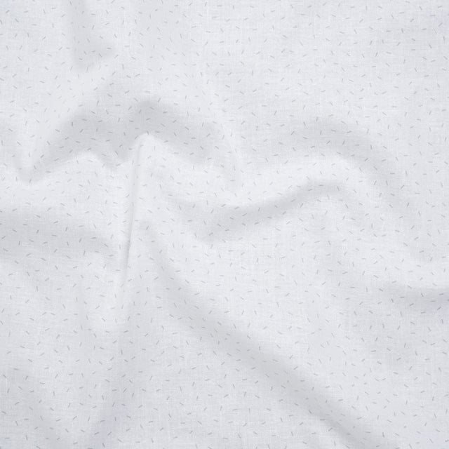 Printed Quilting Cotton by Ghazal Razavi for FIGO Studio - White and Gray Dashes- Dovetail Collection