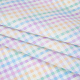 Printed Quilting Cotton by Ghazal Razavi for FIGO Studio - Pastel Rainbow and White Checks - Dovetail Collection