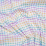 Printed Quilting Cotton by Ghazal Razavi for FIGO Studio - Pastel Rainbow and White Checks - Dovetail Collection