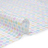 Printed Quilting Cotton by Ghazal Razavi for FIGO Studio - Pastel Rainbow and White Diamonds - Dovetail Collection