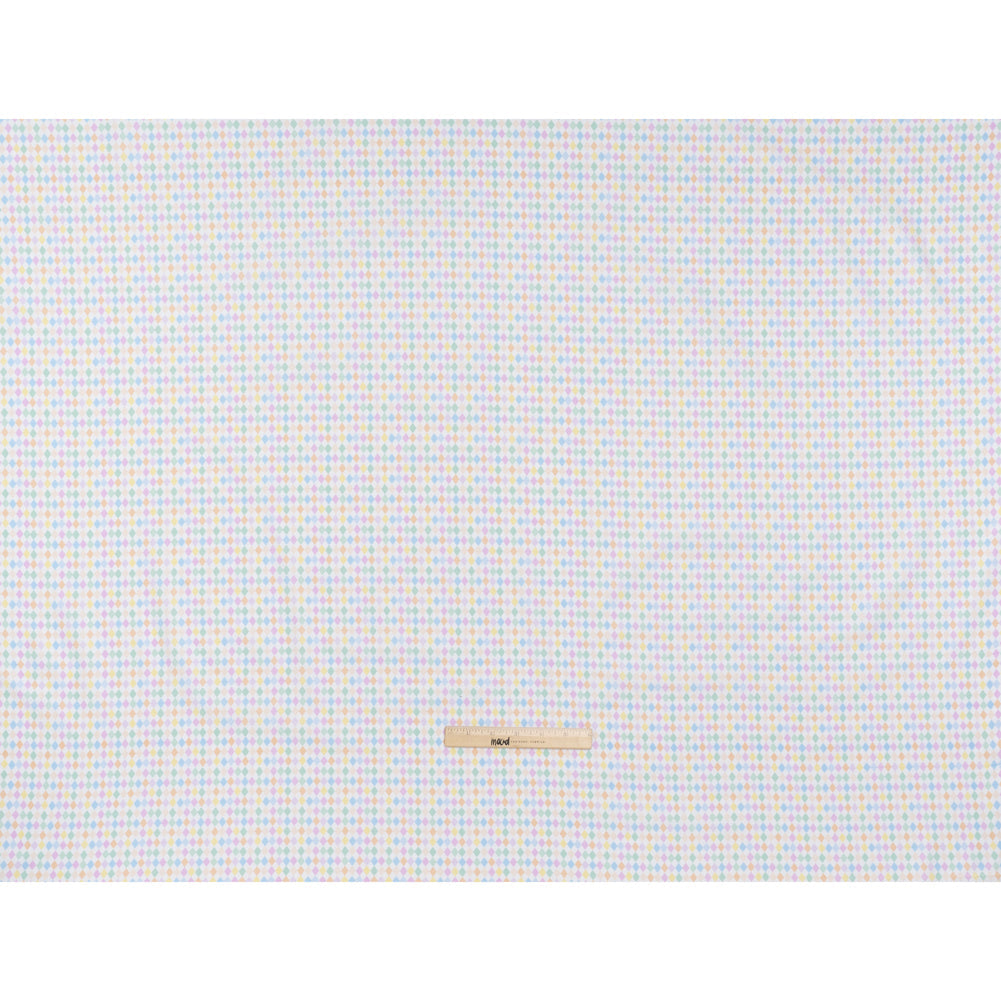 Printed Quilting Cotton by Ghazal Razavi for FIGO Studio - Pastel Rainbow and White Diamonds - Dovetail Collection