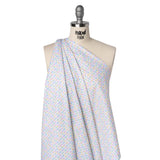 Printed Quilting Cotton by Ghazal Razavi for FIGO Studio - Pastel Rainbow and White Diamonds - Dovetail Collection