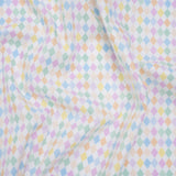 Printed Quilting Cotton by Ghazal Razavi for FIGO Studio - Pastel Rainbow and White Diamonds - Dovetail Collection