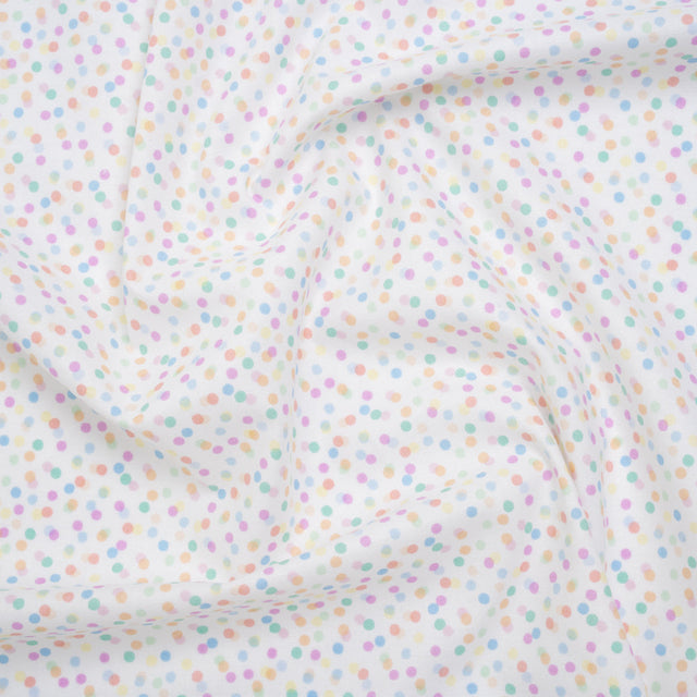 Printed Quilting Cotton by Ghazal Razavi for FIGO Studio - Pastel Rainbow and White Candy Dots - Dovetail Collection