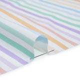 Printed Quilting Cotton by Ghazal Razavi for FIGO Studio - Pastel Rainbow and White Gummy Stripes - Dovetail Collection