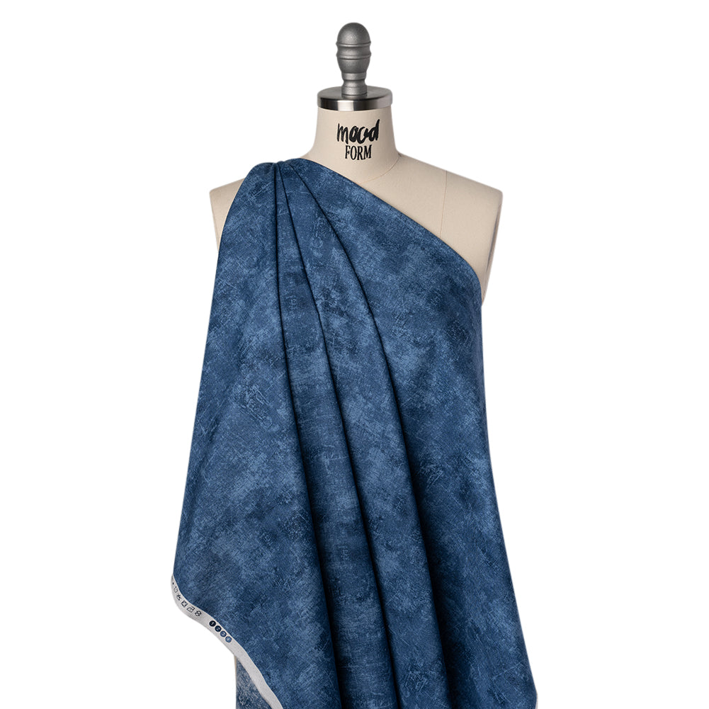 Printed Quilting Cotton by Northcott - Blue Jeans Painterly Texture - Canvas Collection