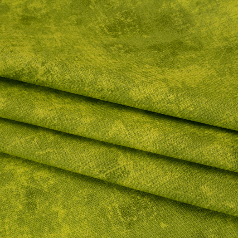 Printed Quilting Cotton by Northcott - Chartreuse Painterly Texture - Canvas Collection