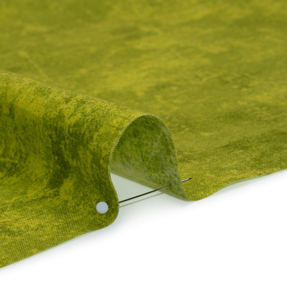 Printed Quilting Cotton by Northcott - Chartreuse Painterly Texture - Canvas Collection
