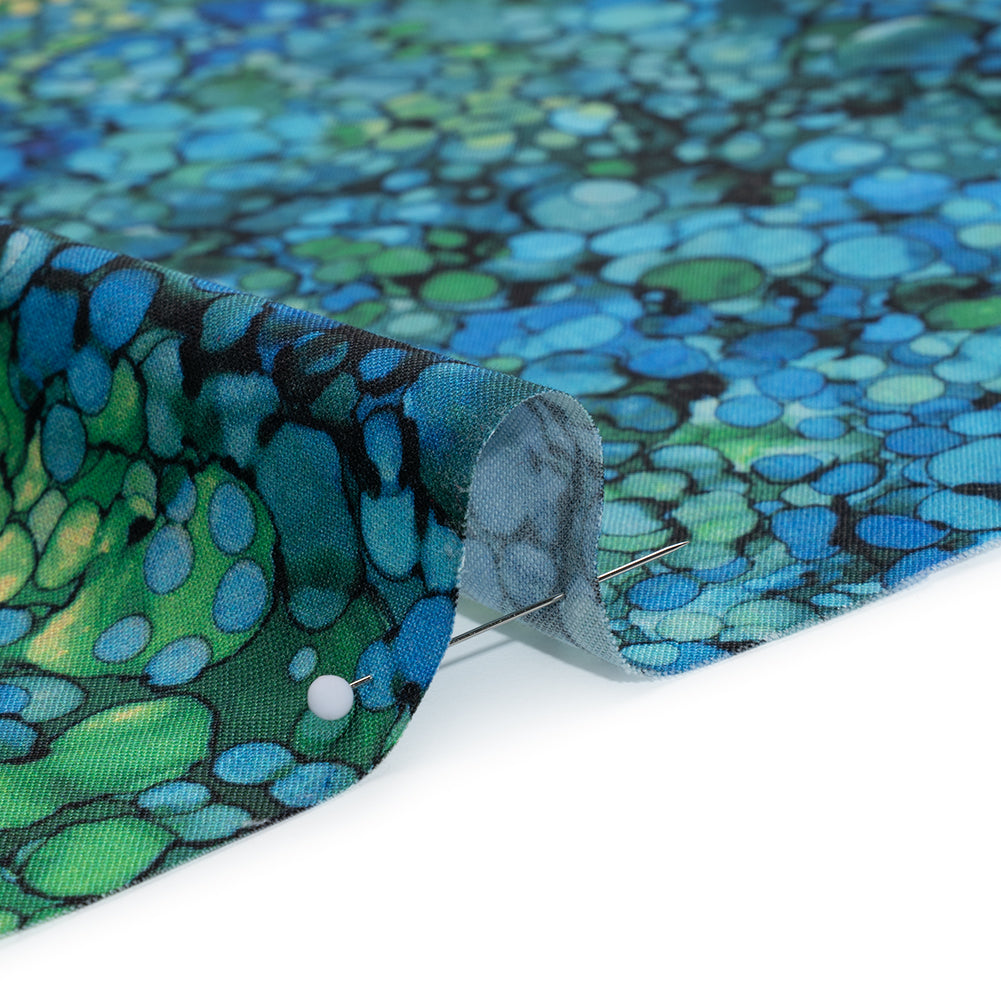 Printed Quilting Cotton by Northcott - Peacock Bubbles - Bliss Collection