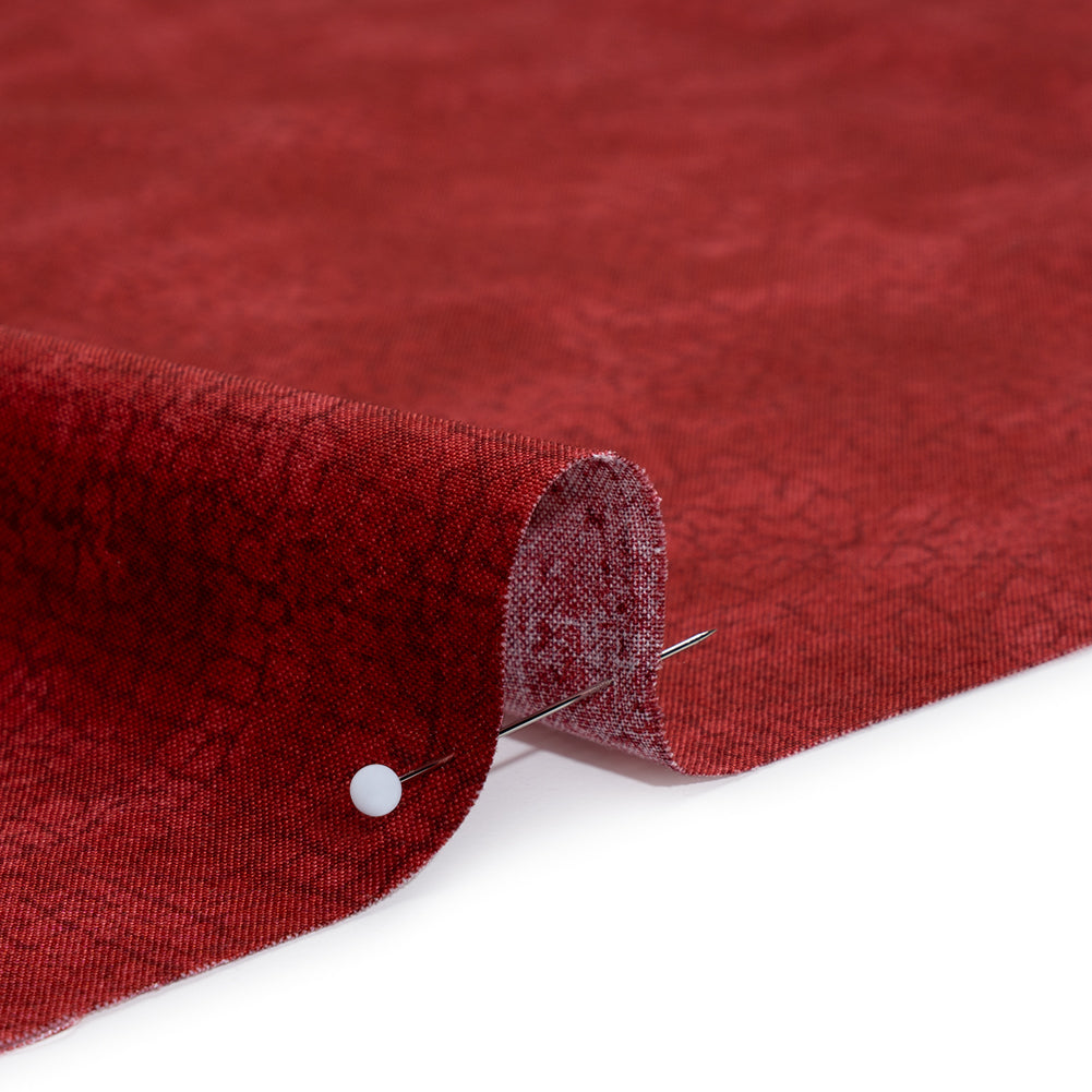 Quilting Cotton by Northcott - Cranberry Textural Abstract - Crackle Collection
