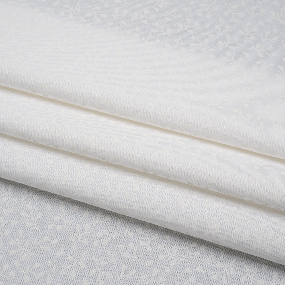 Printed Quilting Cotton by Patrick Lose for Northcott - White on White Baby's Breath Floral - Basically Black & White Collection