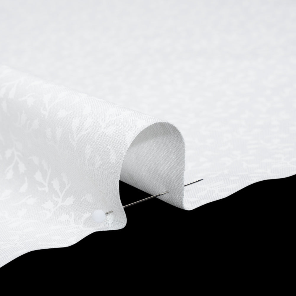 Printed Quilting Cotton by Patrick Lose for Northcott - White on White Baby's Breath Floral - Basically Black & White Collection