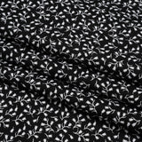 Printed Quilting Cotton by Patrick Lose for Northcott - White on Black Baby's Breath Floral - Basically Black & White Collection