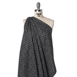 Printed Quilting Cotton by Patrick Lose for Northcott - White on Black Baby's Breath Floral - Basically Black & White Collection